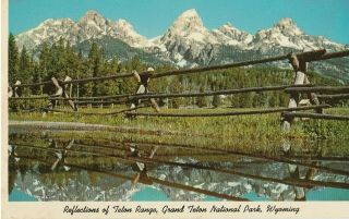 Grand Teton National Park Wyoming Vintage Photo Postcard