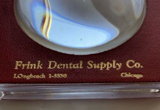 Vintage Magnifying Glass Advertising Paperweight Frink Dental Supply Co.  Chicago 4