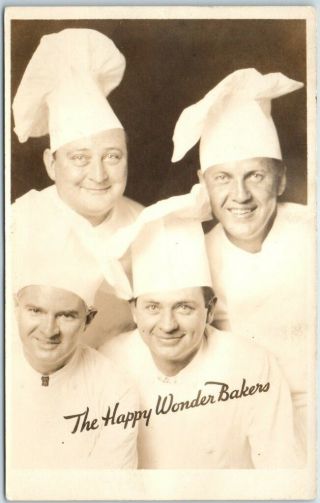 Vintage Advertising Rppc Real Photo Postcard " The Happy Wonder Bakers " C1930s