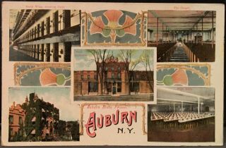 Auburn Ny Auburn State Prison Multiple Interior & Exterior Views Postcard