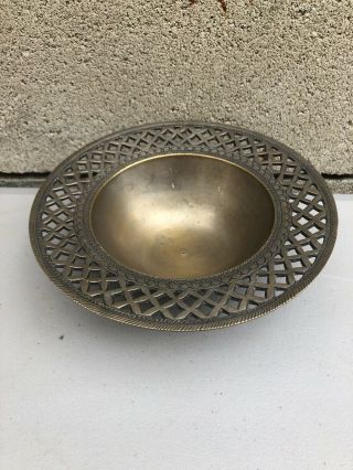 Vintage Brass Bowl Made In India 8.  5”