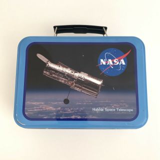 NASA Kennedy Space Center Hubble Space Telescope Tin Mini Lunchbox Vintage 2