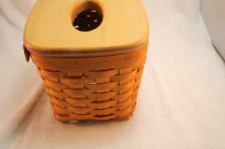 Longaberger Tall Tissue Box Basket with Lid 2