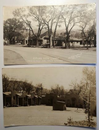 Two Views Of The Grand View Lodge Colorado Springs Colo Co Rppc Photo Craft Shop