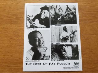 Fat Possum Promo 8x10 Black & White Press Photo R.  L.  Burnside Junior Kimbrough