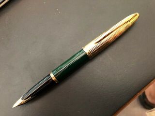 Waterman Carene Deluxe Green & Gold Fountain Pen