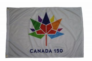 Canada 150 Year Anniversary 1867 - 2017 White 2 X 3 Feet Flag Banner