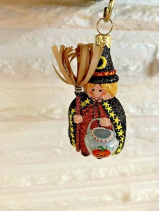 Patricia Breen Ornament Halloween Witch Trickster Witch With Brrom