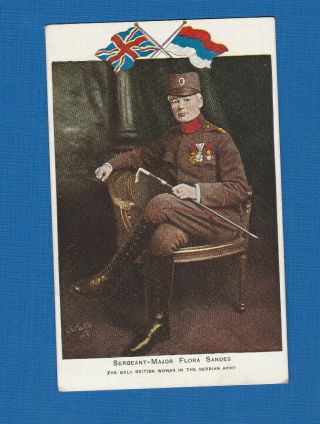 Wwi Military Postcard - Flora Sandes,  Only British Woman In Serbian Army