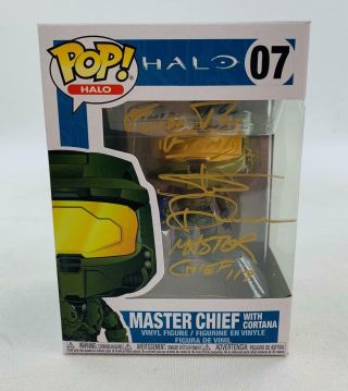 Halo Master Chief Funko Pop Autographed By Steve Downes " Finish The Fight "
