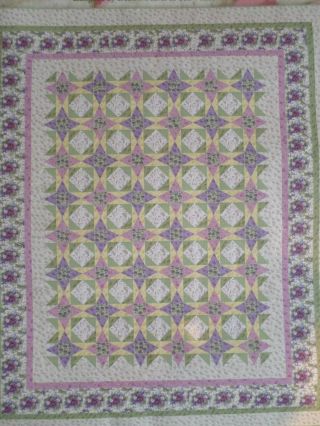 Vintage Quilt Top Kit Violet Patch By Debbie Beaves 87 " X105 " F