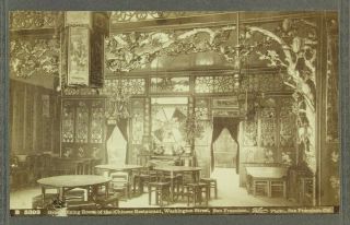 I.  W.  Taber Chinatown Chinese Restaurant,  San Francisco Albumen Photo 1880 China