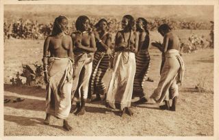 Italian East Africa,  6 Semi - Nude Women Posing,  Jewelry,  Coiffures C 1920 - 30 