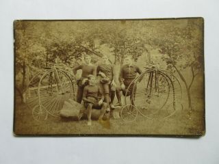 Orig.  C1880s Penny Farthing Erie Bicycle Club Cabinet Photograph Weber 