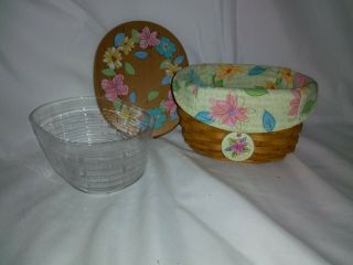 Longaberger Mother ' s Day Basket 2008 in Floral Blossoms.  Handmade in USA. 2