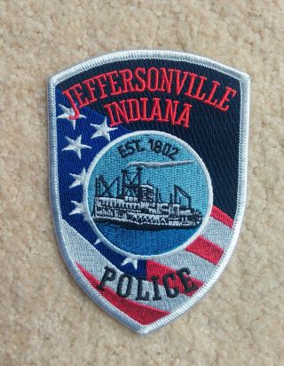 Jeffersonville,  Indiana Police Shoulder Patch With Steamship Riverboat Motif