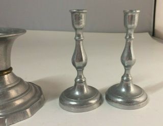 Vintage (2) Pair 4 Wilton RWP Pewter Candlesticks Candle Holders 4 