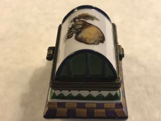 MIDWEST OF CANNON FALLS 1997 TRACY PORTER BEE ON PEAR TRINKET BOX - HAND - PAINTED 5