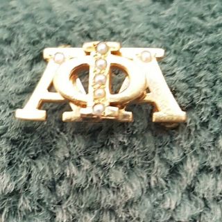 Rare Alpha Phi Alpha Kryptonite pearls fraternity pin - Wow 3