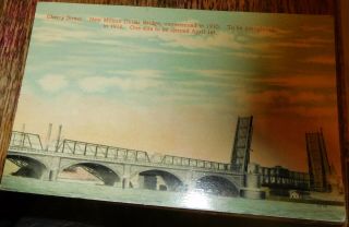 Vintage Cherry Street Million Dollar Bridge Commenced 1910 Toledo Ohio Postcard