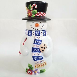 Mary Engelbreit Let It Snow Snowman Cookie Jar Enesco 2003