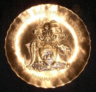 1980 Metropolitan Presidents Confernece Bahamas Bronze Plate Wendel August Forge