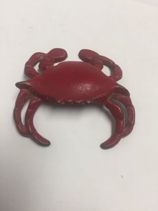 Vintage Cast Iron Metal Crab Bottle Opener Paperweight