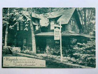 Postcard Lake George Ny - Wayside Restaurant - " Food To Remember "