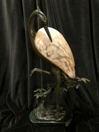 Andrea By Sadek Art Glass Crane Lamp