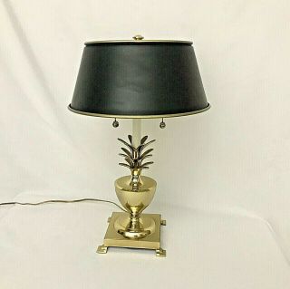 Vintage Brass Pineapple Lamp With Metal Shade Bombay Co