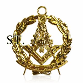 Freemasonry Officers Collar Jewel Masonic Past Master Gold Compass Pendant