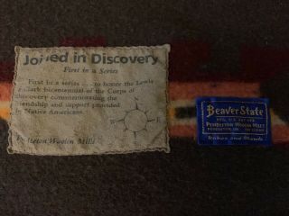 Joined In Discovery BEAVER STATE PENDLETON Twin Size Blanket LEWIS CLARK Wool 6