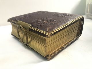 Antique Victorian Leatherbound Photo Album With 29 Photos Including Tin Types