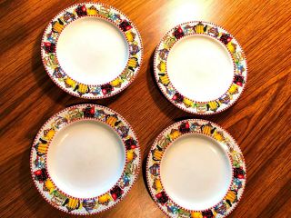 Vintage 1994 Mary Engelbreit Sakura Afternoon Tea Four 8” Salad Plates