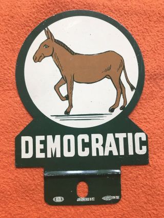 Vintage Republican and Democratic Political Campaign License Plate Topper 2