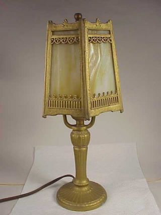 Lovely Vintage Slag Glass Boudoir / Table Lamp