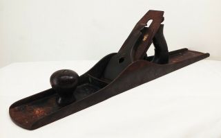 Vtg Antique Stanley Bailey No 7 Wood Plane 22 " Corrugated Bottom Wood Hand Tool