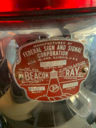 Federal Sign and Signal Corporation Beacon Ray Model 17 Fire or Police Light 2
