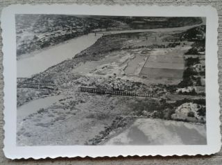Eagle Pass,  Tx.  June 28,  1954 Flood Aerial View Poe Train Bridge Photo