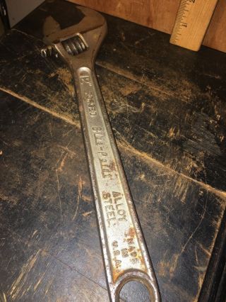 Snap On Blue Point Adjustable Wrench 12 Inch Vintage
