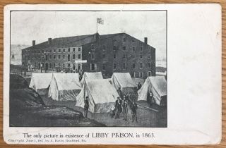 Richmond Virginia The Only Picture Of Libby Prison In 1863 Postcard 35