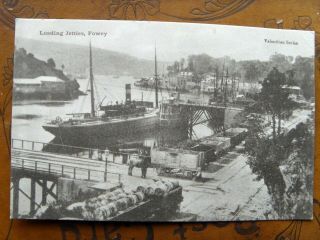 Fowey Harbour Loading Jetties,  Cornwall 1906 Antique Photo Postcard