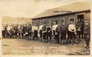 Peekskill,  York " N.  Y.  Police Machine Gun Co.  - 1924 " Rppc Real Photo Postcard