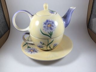 Herman Dodge & Son Inc.  Hand Painted In Thailand Tea For One Pastel Flowers D
