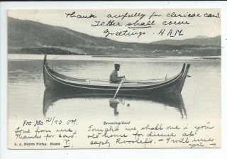 Printed Postcard Of Mo (ranvaeringsbaad) In Norway In