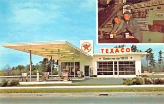 Dover Nh John Repp & " Chuck " Grondin R & G Oil Co.  Texaco Gas Station Postcard.