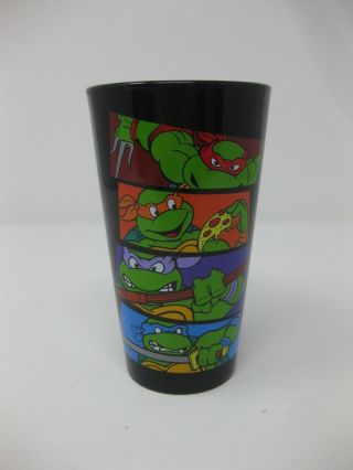 Teenage Mutant Ninja Turtles Black Pint Glass " Just Funky " Cup W/ All Turtles
