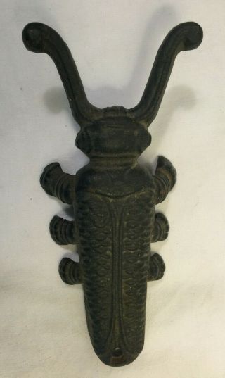 Vintage Cast Iron Beetle Bug Scarab Boot Jack Ec Patina
