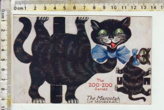 Tuck “oilette” No.  3397 " Zoo - Zoo Series " - " The Mascotah Le Mineskah. ) " Cut Out