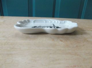 Small Vintage White Ceramic Trinket Size Dish Advertising Independence,  Iowa 2